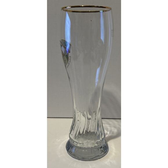 AYINGER .5L Gold Rim Swirl Base Beer Weizen 9.5" Glass GERMANY‎ - Picture 4 of 4